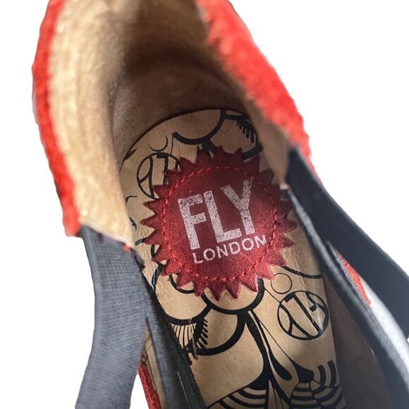 FLY LONDON Suede Ankle Boots Heel Red 37 - Picture 8 of 10